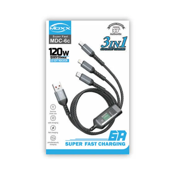 MOXX MDC-6C 3 In 1 Type-C, Micro, Lightning Data Cable